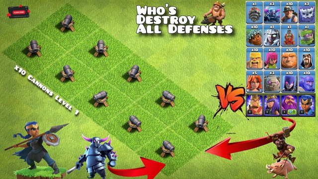 Level 1 Defense vs level 1 troops || Defense formation || Clash of Clans