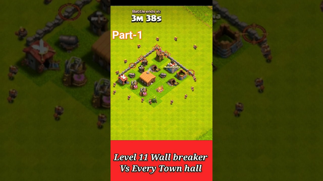 160X  wall breaker vs Every Town hall | Clash of clans #shorts