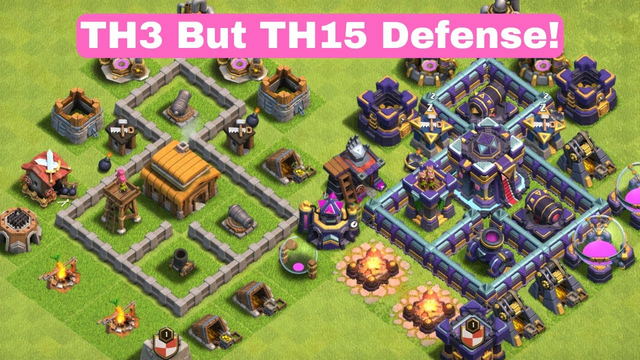 TH 3 But TH15 Defenses!!? - Clash Of Clans