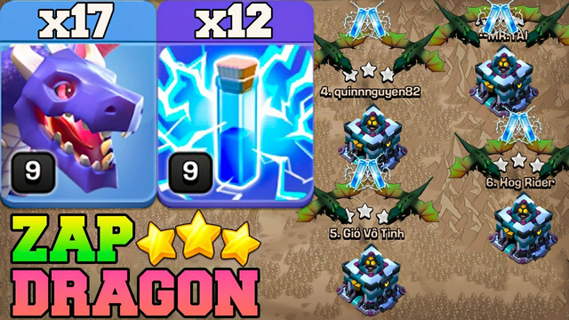 Th13 Attack Strategy 2023 !! Best Th13 Attack Strategy With Dragon & Zap Spell - Clash Of Clans