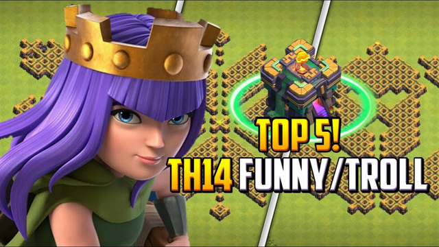 TOP 5! TIMELAPSE (TH14) FUNNY/TROLL BASE LAYOUT WITH COPY LINK 2023 | CLASH OF CLANS