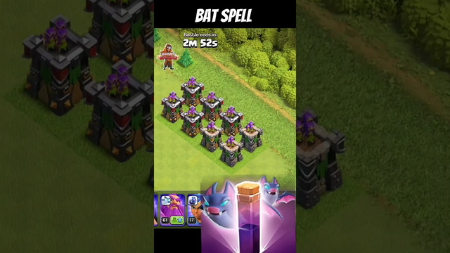 bat spell Vs archer tower || clash of clans || coc || #clashofclans #coc #gameplay #shorts