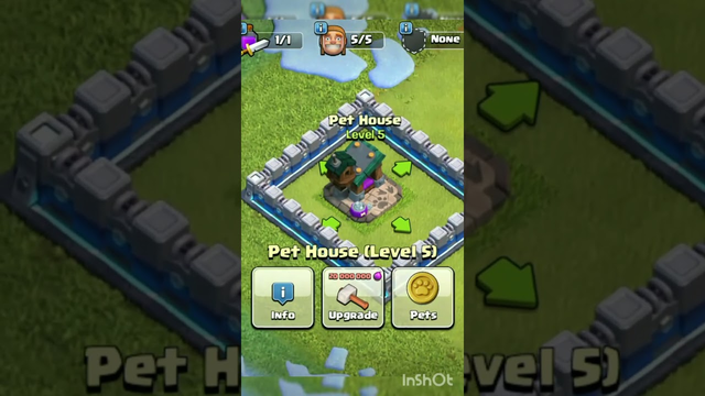 Pet house max using gems #clash of clans #coc #shorts