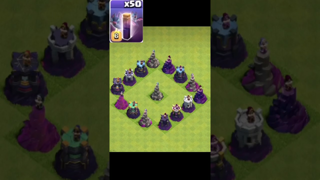 50X spell vs Every level wizard tower Clash of clans #shorts #skeleton #coc