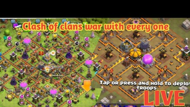 kuttiDhinesh is live  clash of clans war with big townhall #live #games #war
