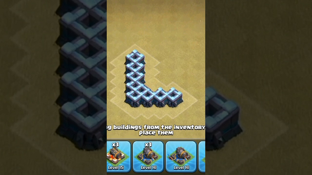 Clash if clans wall design | Design name with walls in clash of clans #ytshorts