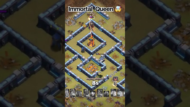 Immortal Queen Clutch || Clash of clans || #shorts #clahsofclans #cocshorts