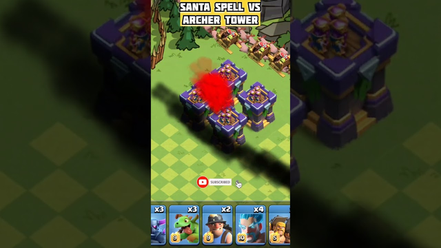 Archer Tower Vs Santa Spell | Clash Of Clans | #clashofclans #coc #cocshorts #shorts