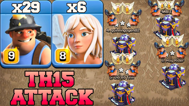 Max Miner Attack Strategy Th15 !! 24 Miner + 6 Healer - Best Th15 Attack Strategy Clash of Clans