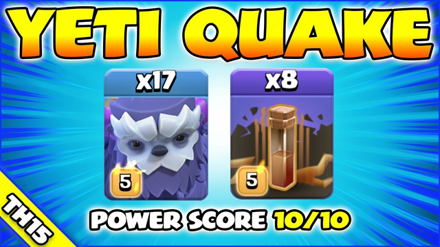 17 x YETIS + 8 x EQ = SO POWERFUL!!! TH15 Attack Strategy (Clash of Clans)