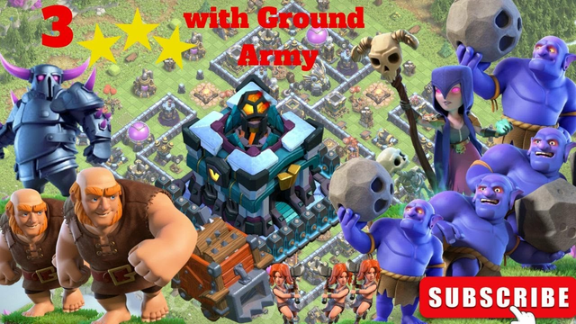 Bowler Giant Smash 3 star attack || Ground Troops attack || Clash of Clans