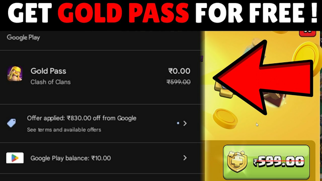 Free Gold Pass in Clash of Clans Game ! Google Play Beta Offer