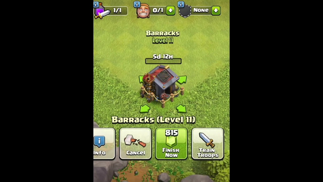 Upgrade Barracks Level 1 to max ( Clash of Clans)