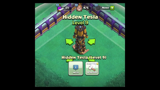 Hidden Tesla Lvl 1 to max in Clash of Clans #clashofclans #clash #coc #trending #supercell #gaming