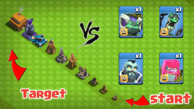 Most Powerful Troops Vs Level 1 Defences Gameplay COC | Clash Of Clans Impossible Base challenge