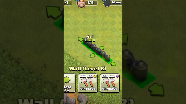Upgrade Wall Level-1 to Max Clash of clans #gaming #viral