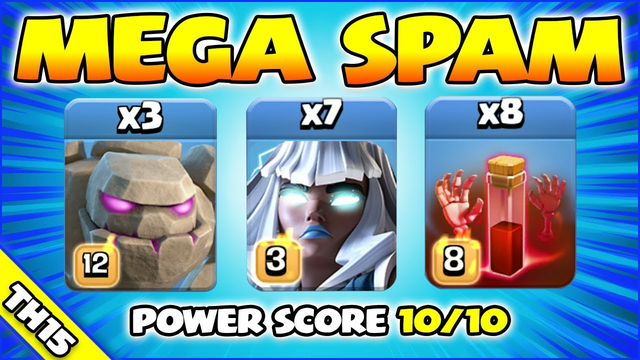 GOLEMS + E-TITANS = 3 STAR SPAM!!! TH15 Attack Strategy (Clash of Clans)