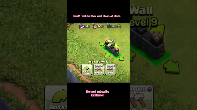 level 1 wall to Max wall upgrade (clash of clans)   #clashofclans #shorts