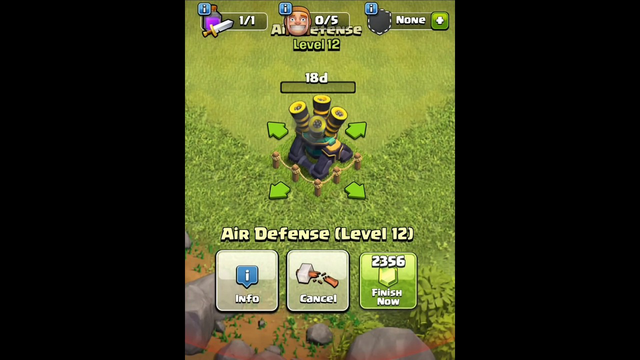 Upgrade Air Defense Level 1 to Level Max ( Clash of Clans)