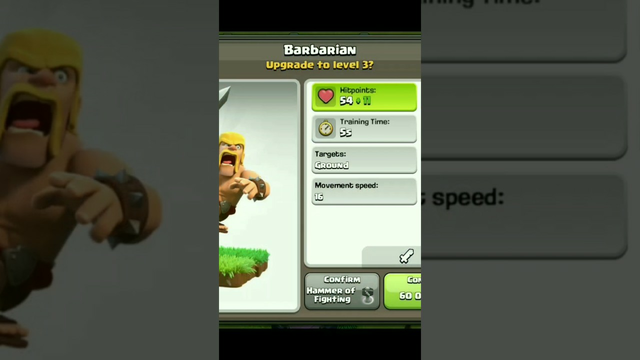 Barbarian update max clash of clans #coc #clashofclans #shorts