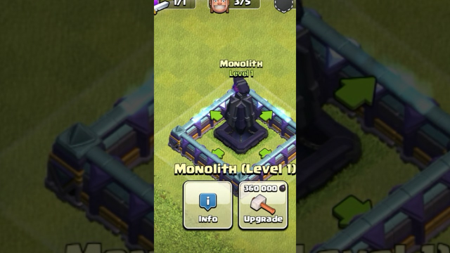 Upgrade Monolith Level-1 to Max Clash of clans #gaming #viral #clashofclans