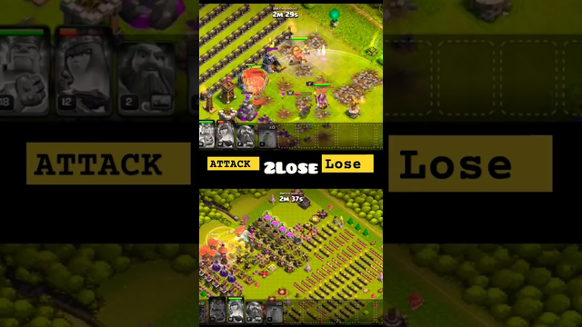 Clash of clans Attack Lose #clashofclan #coc #attack #lose #viral #youtubeshorts #trending #viral