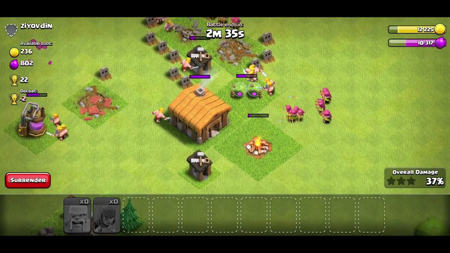 My first day of attacking a village on  clash of clans