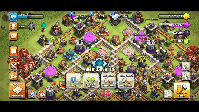 UPGRADING WALL TO LEVEL12 USING ELIXER AND GOLDS | CLASH OF CLANS