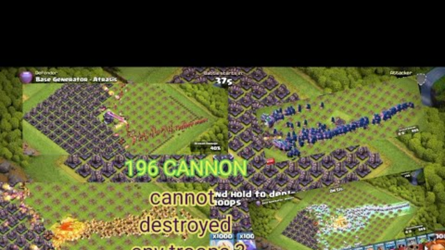 CLASH OF CLANS|| COC 196 Cannon can not destroyed any troops Clash of clans New challenge Who is won