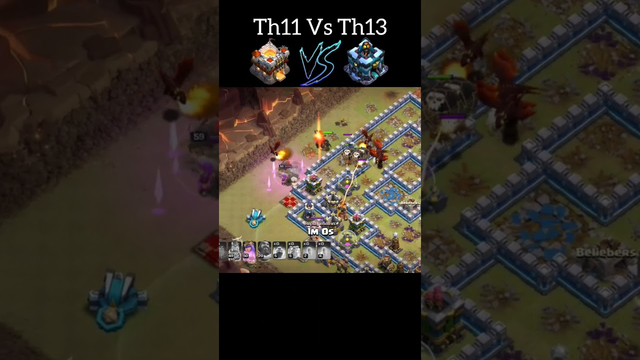 COC - Town Hall 11 Vs Town Hall 13 (Clash Of Clans) #shorts