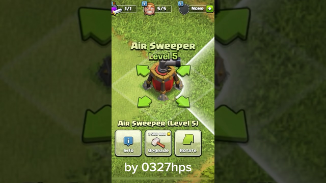 Upgrade Air Sweeper Level 1 to Max Level | 0327hps #0327hps #clashofclans #coc #shorts