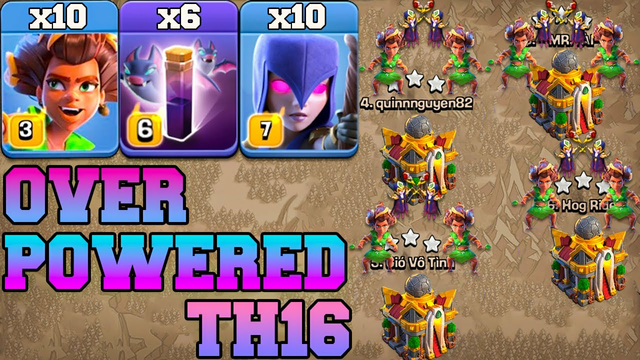 Th16 Attack Strategy With New Root Rider Witch & Bat Spell !! Best Th16 Attack in Clash Of Clans