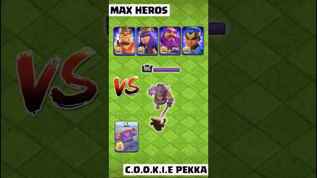 C.O.O.K.I.E Pekka Vs All Max Heros Clash Of Clans #Clashofclans #coc #th16