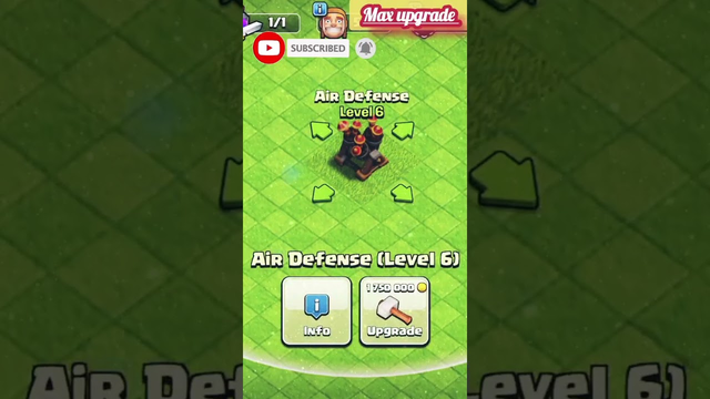 Max upgrade Air Defense in coc ||clash of clans #shorts