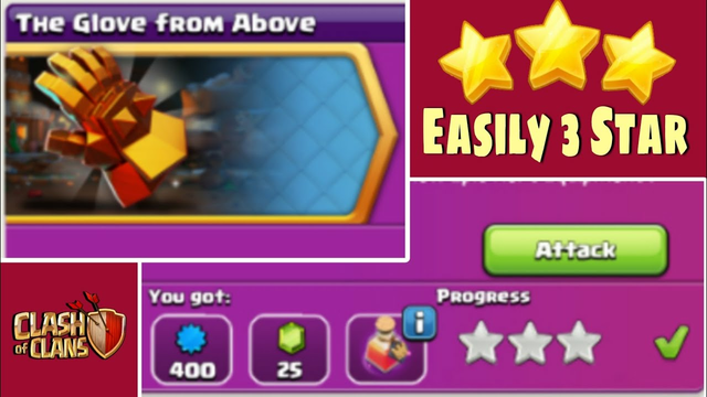 The Glove from above challenge | Esaily 3 Star | Clash of clans
