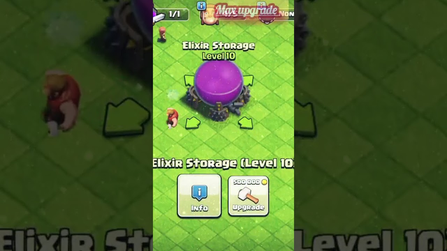 Max upgrade Elixir Storage in coc || clash of clans #shorts
