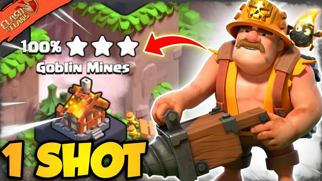1 Shot Goblin Mines - Clan Capital Goblin Mines Attack (Clash of Clans)