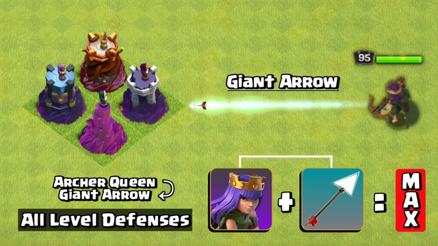 Giant Arrow vs All Level Defenses! | Clash of Clans