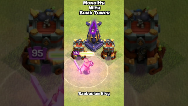 Barbarian King Vs P.E.K.K.A Vs Monolith with Bomb Tower | Clash of Clans