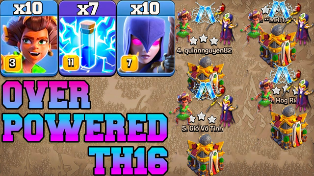 Th16 Attack Strategy With New Root Rider Witch & Zap Spell !! Best Th16 Attack in Clash Of Clans