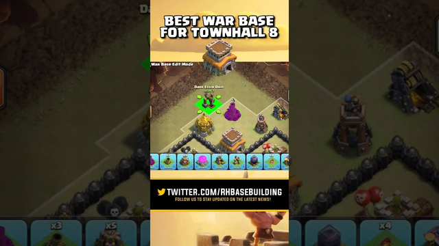 BEST Base for Townhall 8 in Clash of Clans #clashofclans #coc #clashofclansbases