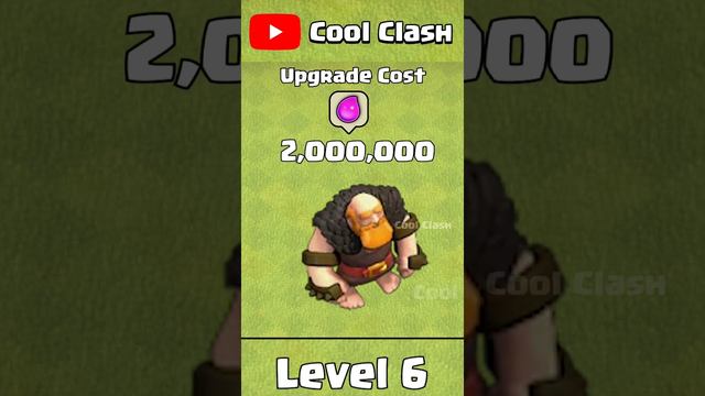 Giant Upgrade Cost Town Hall 16 - Clash of Clans #coc #cocshorts #clashofclans