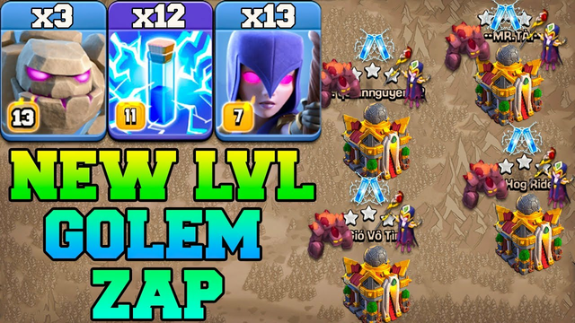 New Level Golen Witch & Zap Spell Attack Strategy Th16 !! Best Th16 Attack in Clash Of Clans