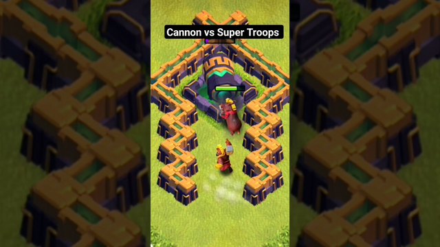 Cannon Vs Super troops || Clash of Clans #youtubeshorts