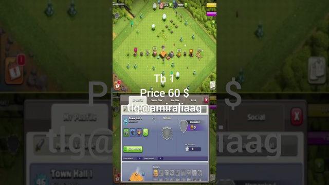 town one 1 for sell clash of clans             for buy tlg @amiraliaag