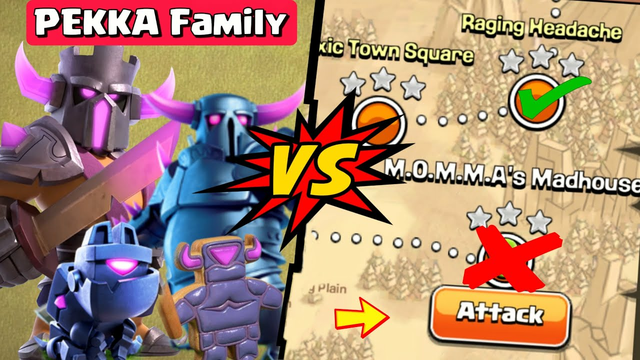 PEKKA Family vs Goblin Map Challenge - Clash of Clans