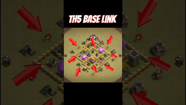 TH5 BEST WAR BASE WITH LINK || Clash Of Clans #coc #shorts