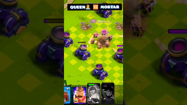 archer queen vs mortar on clash of clans