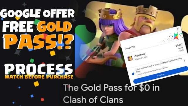 Is Google Play Pass Really Offer Free Gold Pass Full Process Explained With Proof in Clash of Clans
