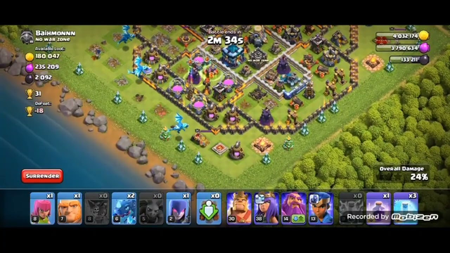 clash of clans fight against opponent in multiplayer battle